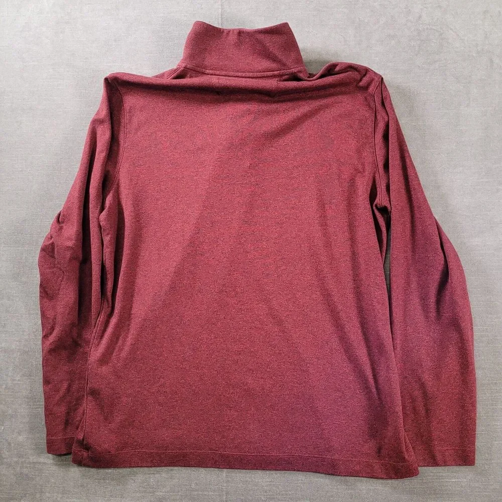 Banana Republic Quarter Zip Pullover Mens L Burgundy Excellent Luxury Touch Mock